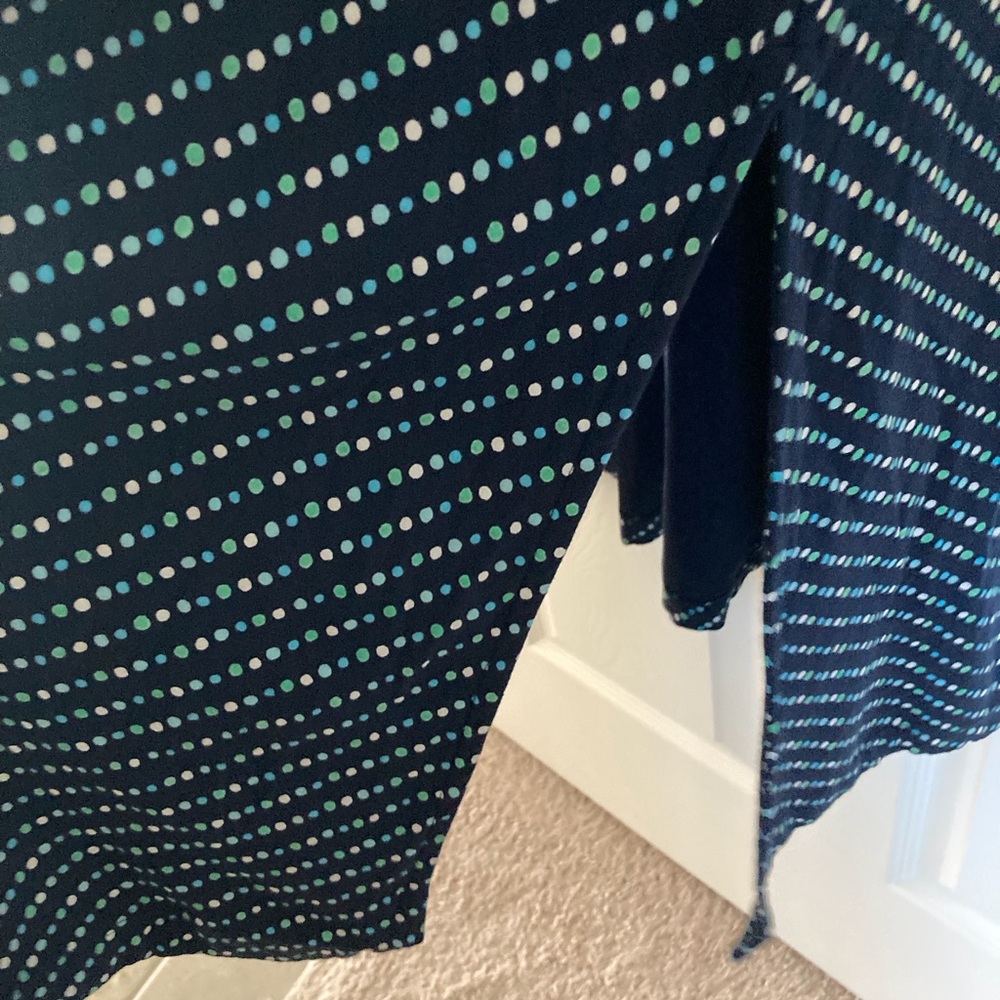 Lands End navy blue print maxi dress. - Picture 3 of 5